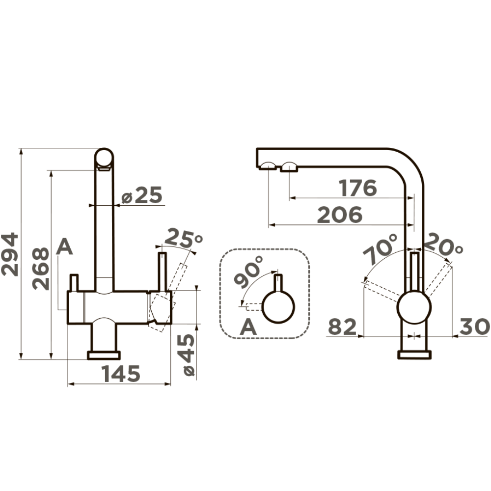 Смеситель для кухни Omoikiri Nagano + Pure Drop Lite с фильтром Графит 4284.8028 — изображение 2