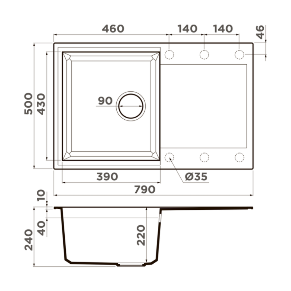 Мойка кухонная Omoikiri Sakaime 79 Белый матовый 4993279 — изображение 4