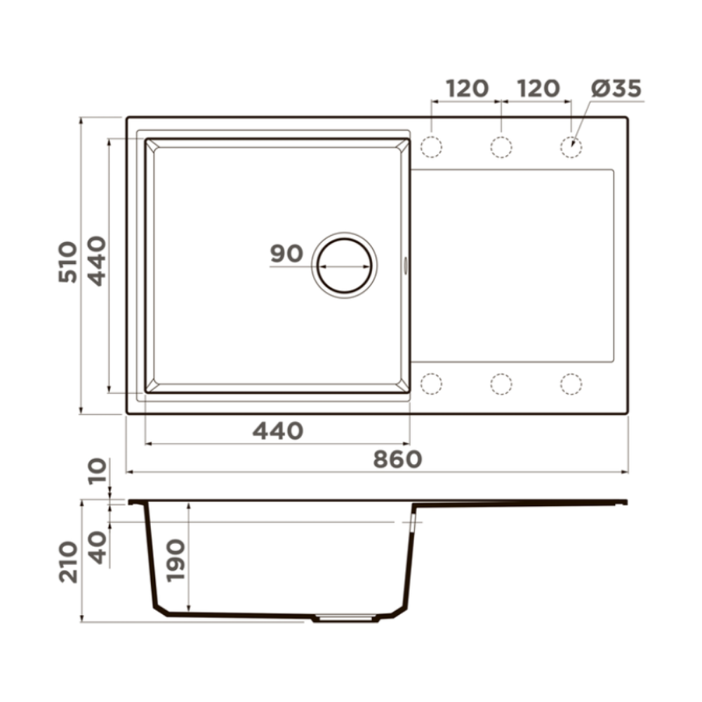 Мойка кухонная Omoikiri Daisen 86 Бежевый 4993701 — изображение 4