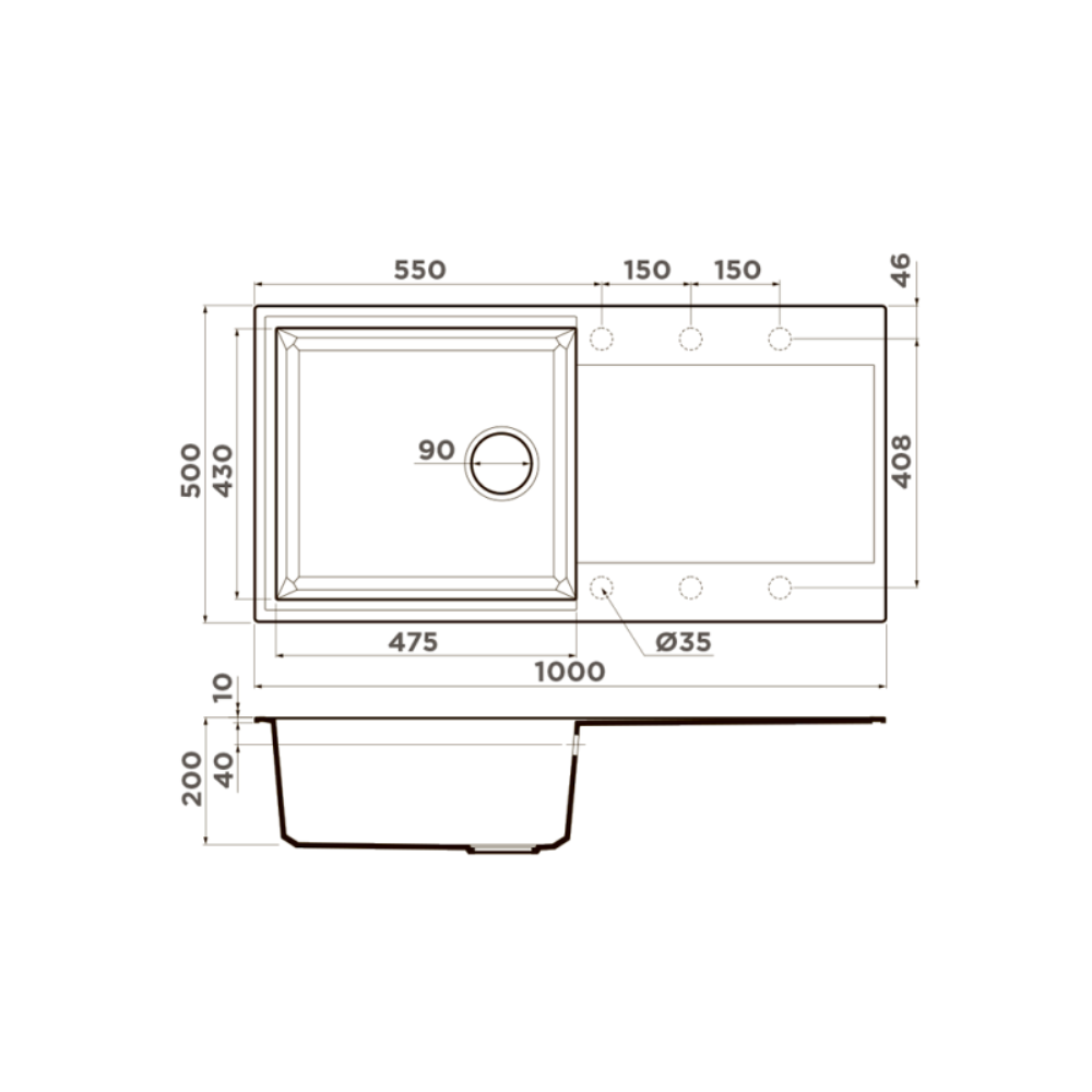 Мойка кухонная Omoikiri Sakaime 100 Платина 4993891 — изображение 4