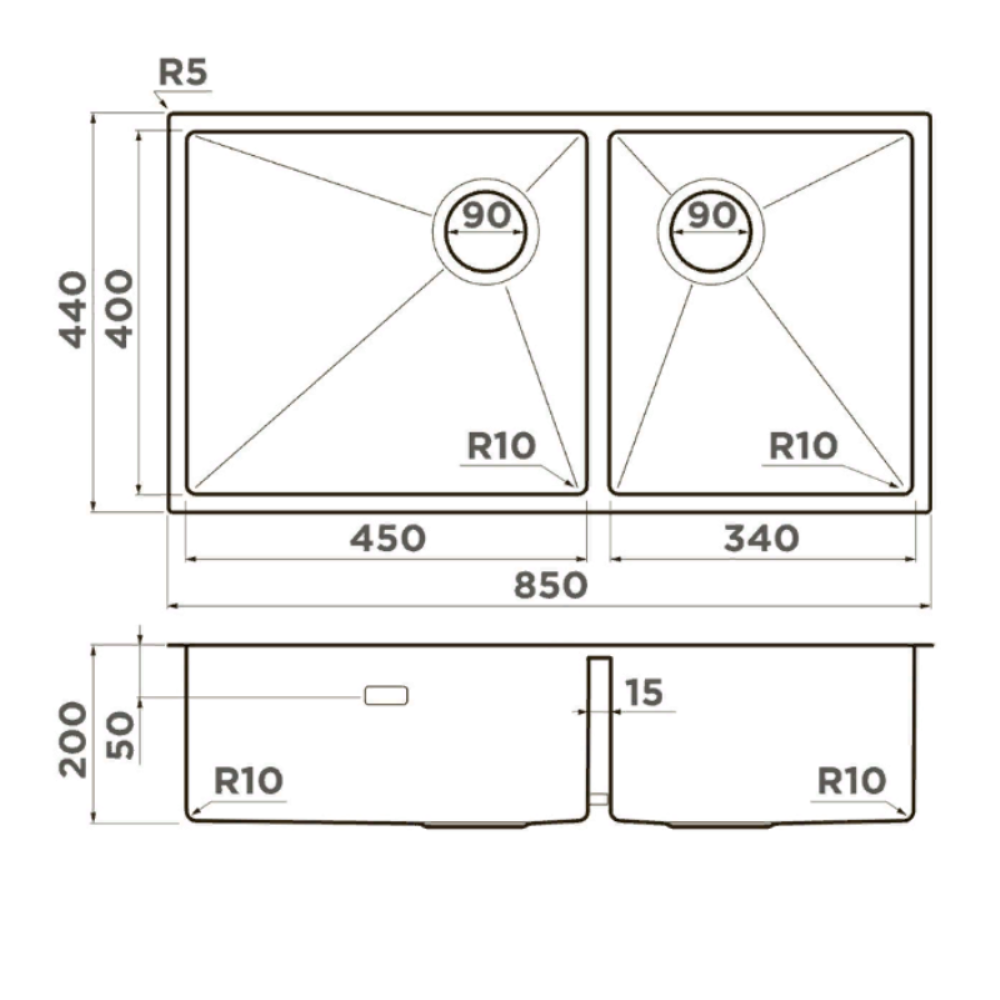 Мойка кухонная Omoikiri Taki Side 85 Золото светлое 4997038 — изображение 4